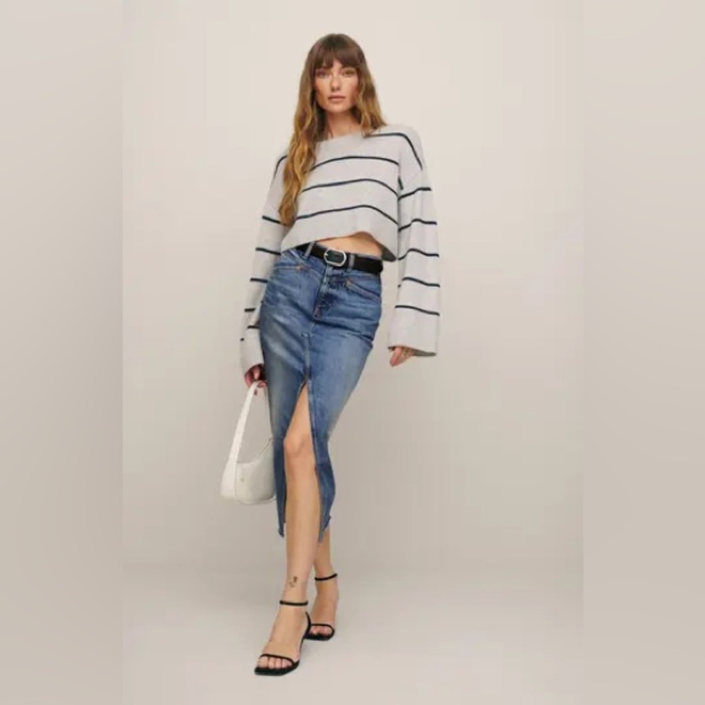 NWOT Reformation Jagger Denim Midi-Skirt